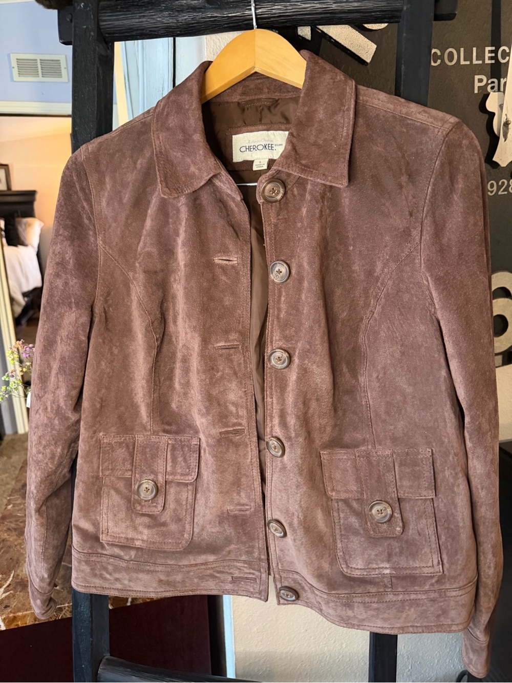 Cherokee Brown Suede-Look Jacket with Branded Label Vintage
